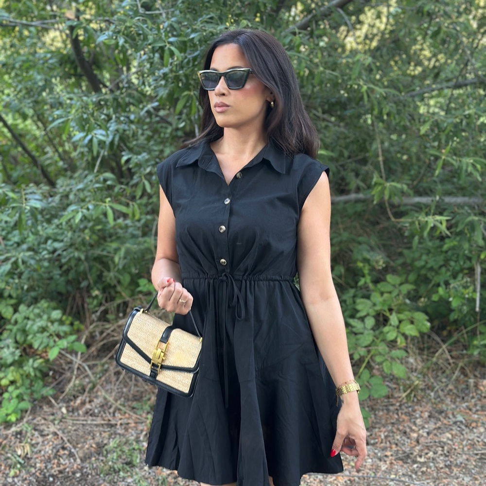 Amazon Black Button-Up Mini Dress